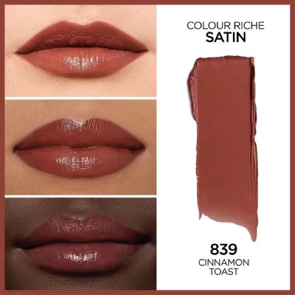 L'Oreal Paris Colour Riche Original Satin Lipstick - 839 Cinnamon Toast - Picture 3 of 3